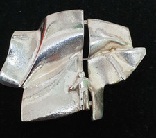 UNUSUAL SILVER "SPACE" SERIES BROOCH BY BJORN WECKSTROM - LAPPONIA FINLAND  