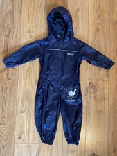 REGATTA UNISEX WATERPROOF PUDDLE SUIT NAVY AGE 12-18 MONTHS, RRP £40