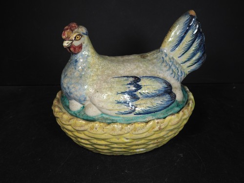 Antique hen chicken nest - hen/chicken, on