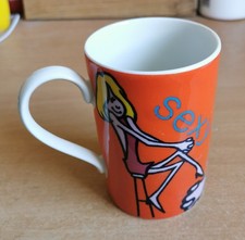 Whittard of Chelsea Orange 'SEXY' Stoneware Mug made in Scotland by Dunoon