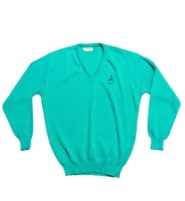 Pringle Jumper | Vintage Green Pringle V-Neck Jumper Size XL | Retro Knitwear