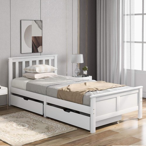 Wooden solid pine storage - wooden, bed