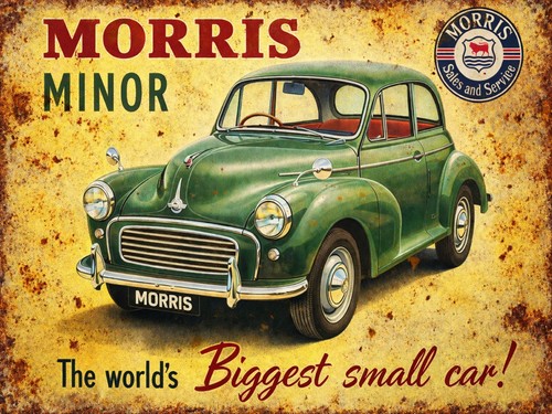 Morris minor retro tin - morris,