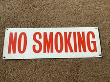 Vintage Original 1960/70’s Garage Forecourt Metal / Tin/? No Smoking Sign