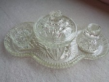 Art Deco Glass Set In Tray