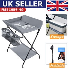 Baby Infant Changer Unit Table Folding Nursery Changing Station Bath Mat Storage