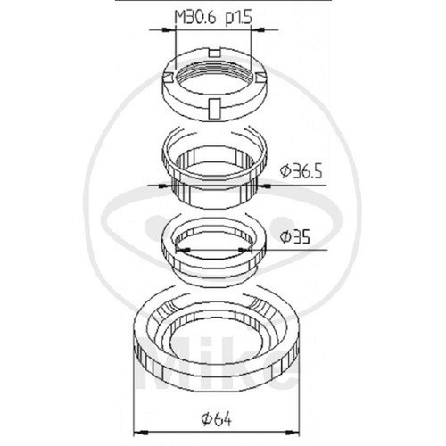 Steering bearing kit - bearing, 736.23.53