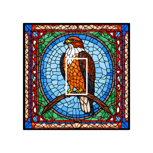 Cute falcon bird stained - falcon, glass