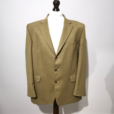 DAKS Blazer Jacket Men 44 XL Wool Brown Khaki Country Vintage Classic Luxury