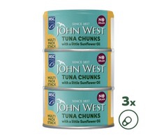 John West No Drain Tuna Chunks with a Little Sunflower Oil MSC 3x100g