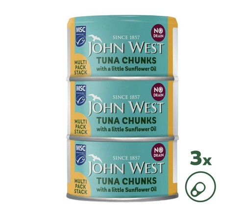 John west drain tuna - no,