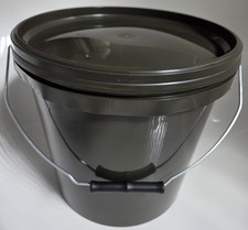 15 L Ltr Litre Green Plastic Bucket Container with Lid & Metal Handle FoodSafe