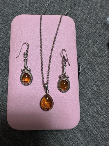 Vintage baltic amber sterling - baltic,
