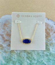 NEW Kendra Scott Elisa Pendant Cobalt Blue September Gold Necklace
