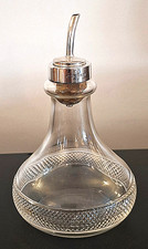 ANTIQUE SILVER & GLASS BITTERS POURER BOTTLE JOHN GRINSELL & SONS c.1930