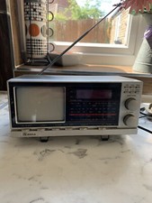 VINTAGE ANTIQUE  NIKKAI TV/RADIO BLACK AND WHITE TV ALARM CLOCK PORTABLE