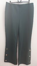 Nina Leonard Flared  Pebble Crepe Trousers with Button detail  2XL QVC bx11