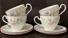 Set of 4 Johnson Brothers Summer Chintz Coffee/Tea Mugs Cups & Saucers England 