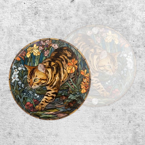 Stained glass style - style, cat