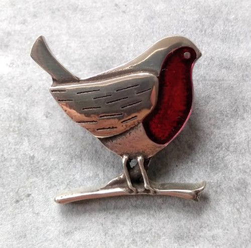 Justin robin brooch red - st,
