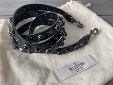 VALENTINO GARAVANI BLACK LEATHER ROCKSTUD BAG STRAP BRAND NEW RETAIL £365