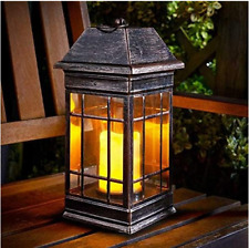 Solar LED Garden Lantern Light Hanging Outdoor Lighting Candle Decor Waterproof