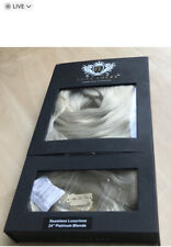 24” Foxy Locks High Quantity Clip-In Real Human 250g Platinum Blonde