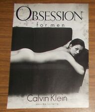 Rare Advertising Vintage CALVIN KLEIN OBSESSION for Men Eau de Toilette 1995