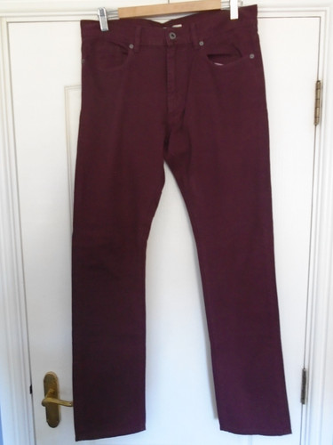 Mens reiss burgundy jeans - mens, 32"