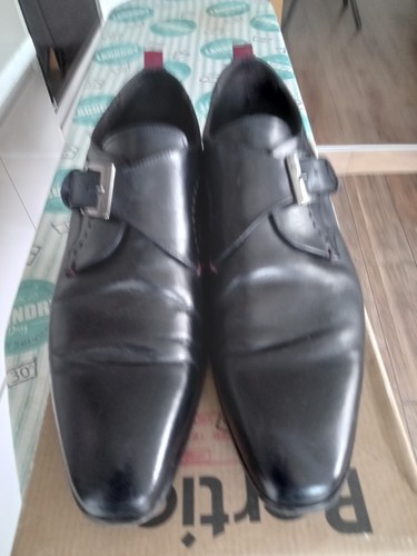 Bertie black leather - leather, monk