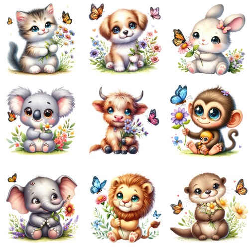 15cm kids flower animal cat - 15cm,