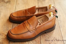 Gucci Tan Brown Ribbon Penny Loafers Shoes Men's UK 9 US 10 EU 43