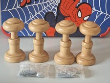 B&Q Wooden Curtain Holdbacks Mid Oak Colour 2 Pairs With Fittings