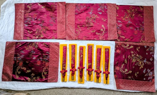 Chinese silk brocade placemats - brocade,