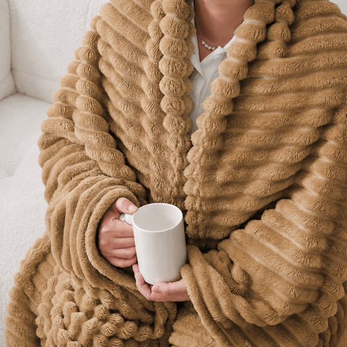Chunky ribbed fleece - chunky, throw
