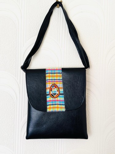 African beaded black leather - african,