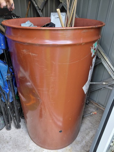 Empty metal oil drum - empty,