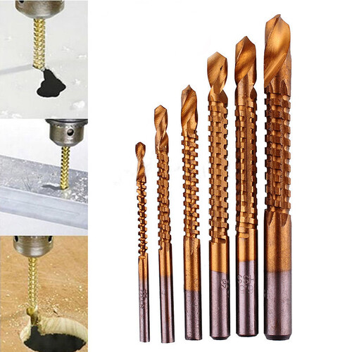 6pcs 8mm titanium - coated, hss