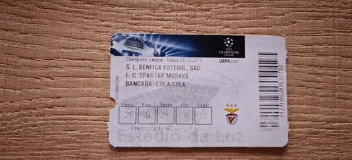 Ticket 2012 benfica - benfica, vs