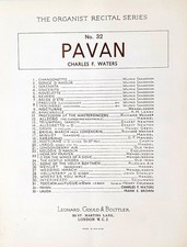 Learn How To Play Organ - Pavan for Organ - Charles Waters Sheet Music Book __