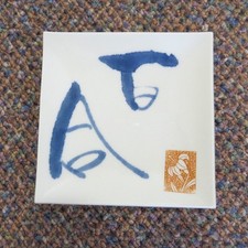 1960s Vintage Mid Century Modern, Porcelain Tile Trinket Dish Japan