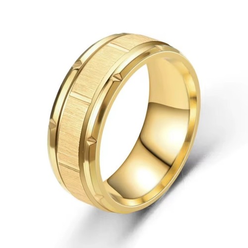 Mens gold 8mm stainless - gold,
