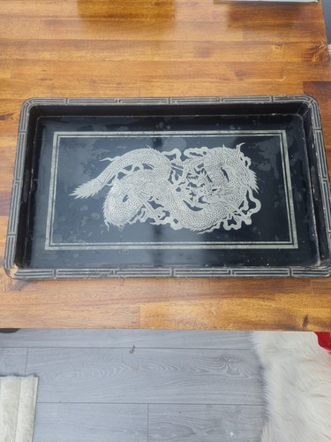 Vintage black lacquer - vintage, wooden