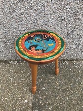 Disney Aladdin Kids Wooden 3 Leg Handmade Vintage Stool