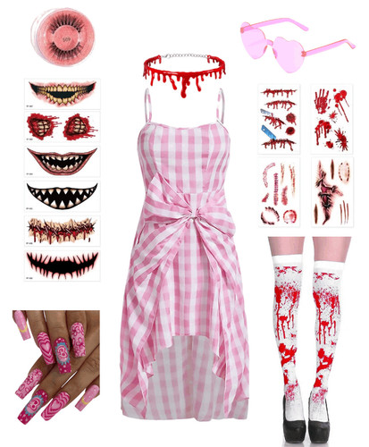 8pcs zombie barbie costume - 8pcs,