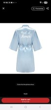 Maid Of Honour Blue Robe With White Lettering Size XL new Bridal Party Robe