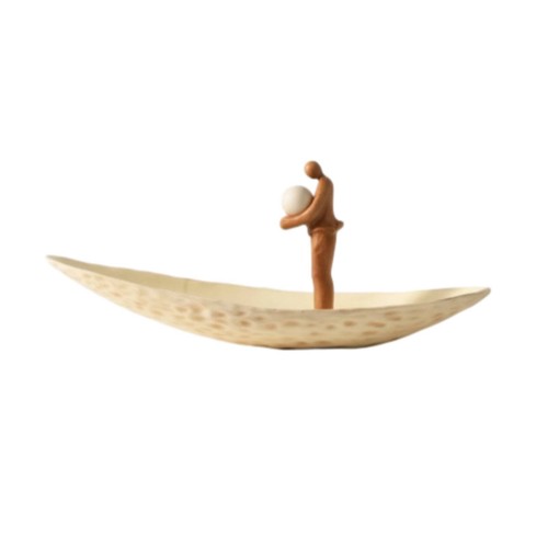 Boat sculpture with figure - boat,
