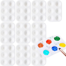 10PCS Paint Tray Palette,Mini Mixing Pallet with 6 Well Watercolor Palette Paint