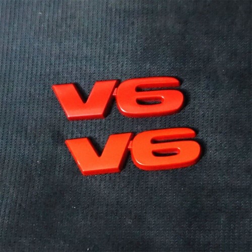Red matte metal decal - 2x,