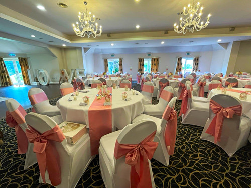 Dusty pink chair sashes
